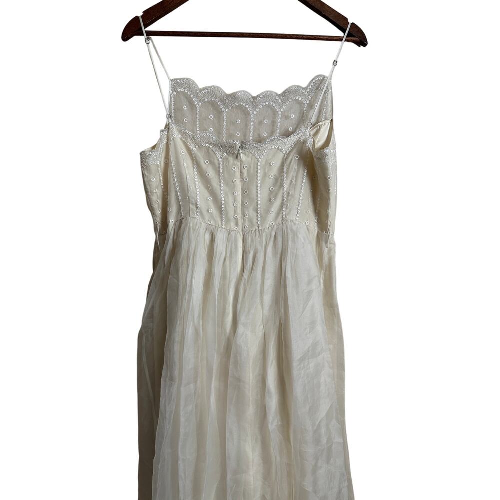 Saja Whimsical Wedding Dress 100% Silk Lace Womans 8 - Picture 7 of 15